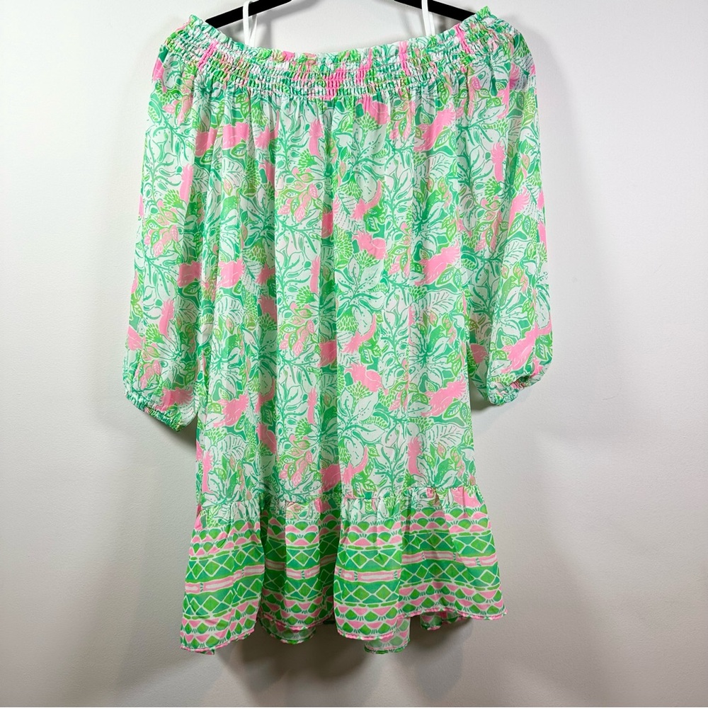 Lilly Pulitzer Maribeth Swim Cover-up, Botanical Green Just Wing It, XS - Picture 7 of 15